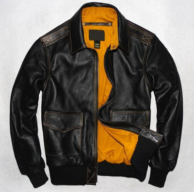 Survival Gears Depot Genuine Leather Coats black / S Air Force Genuine Leather Jacket